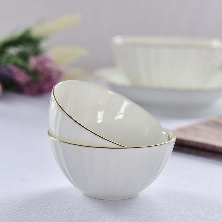 Gold Rimmed Bone China Bowl