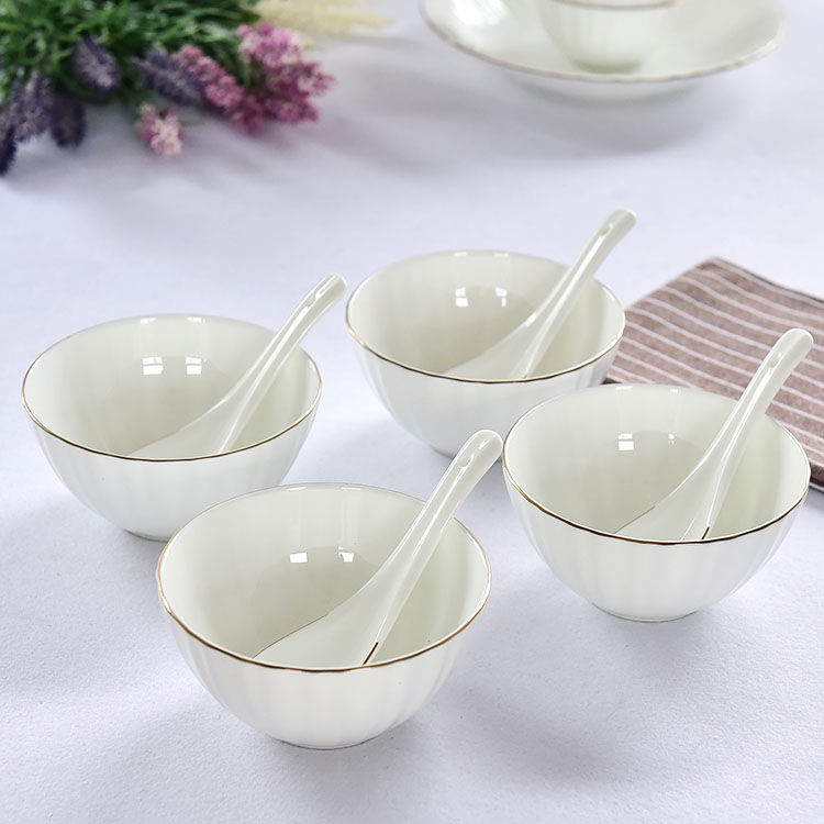Gold Rimmed Bone China Bowl