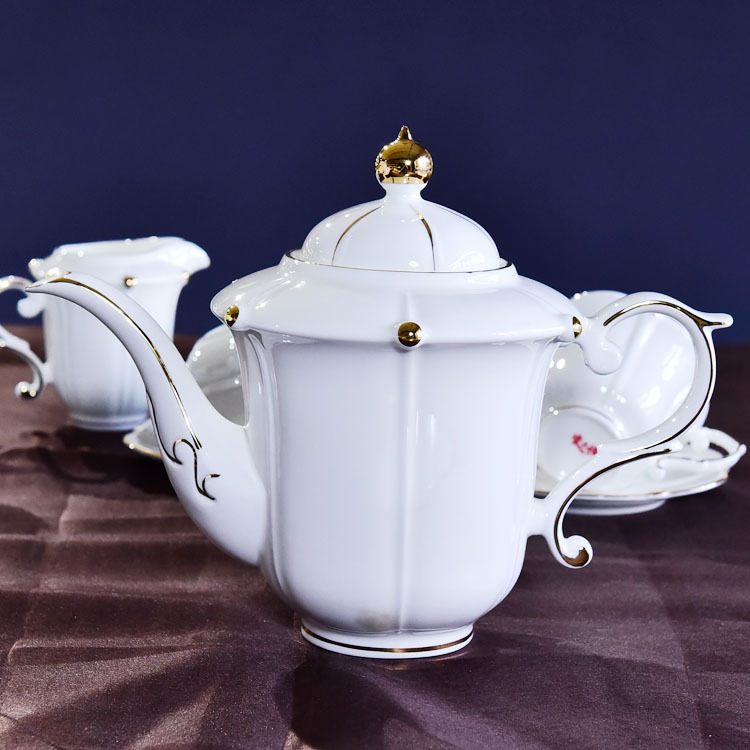 Golden Beads 15-piece Bone China Coffee Set