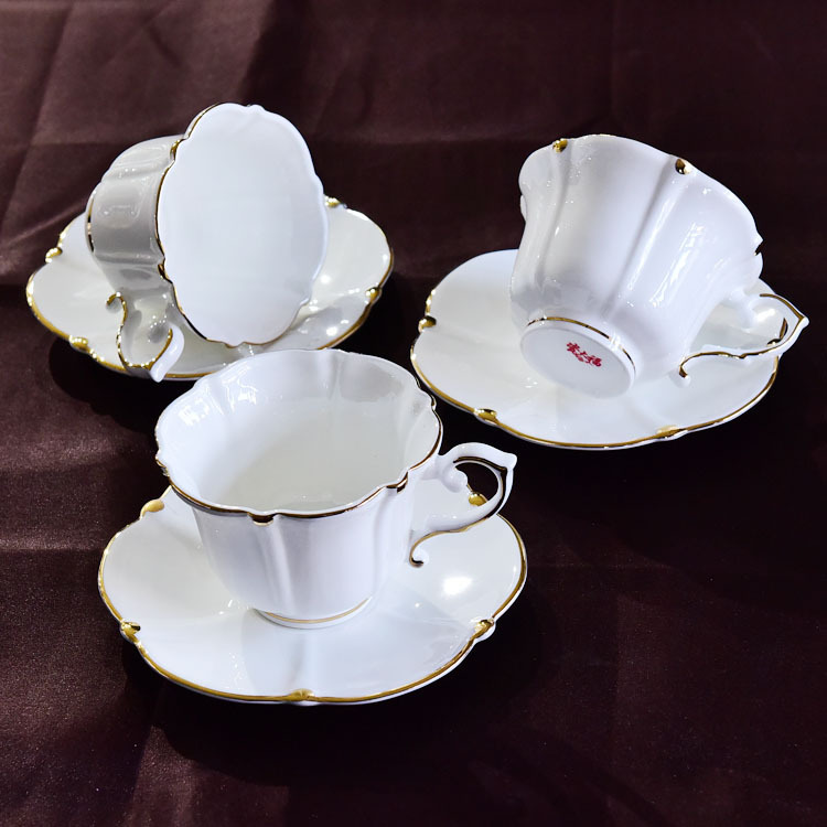Golden Beads 15-piece Bone China Coffee Set