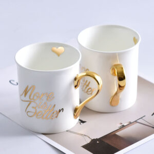 Golden Handle Inverted Mouth Porcelain Cup