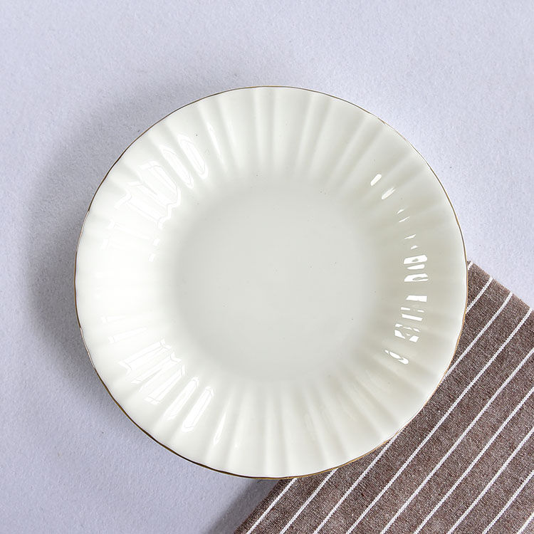 Golden Rimmed Bone China Plate