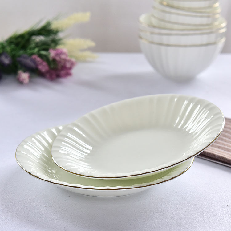 Golden Rimmed Bone China Plate