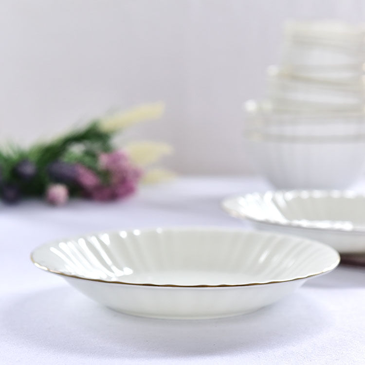 Golden Rimmed Bone China Plate