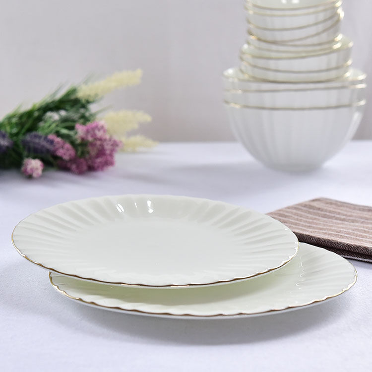 Golden Rimmed Bone China Plate