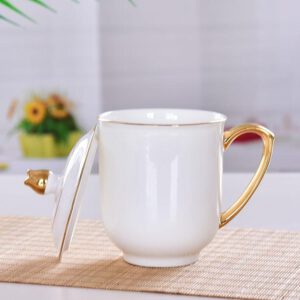 Golden Rimmed Bud Porcelain Covered Cup