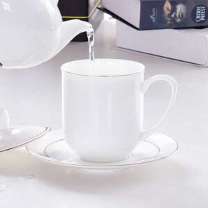 Golden Rimmed Porcelain Cup and Saucer