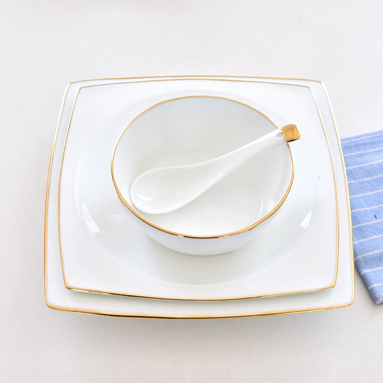 Golden Rimmed Porcelain Dinnerware
