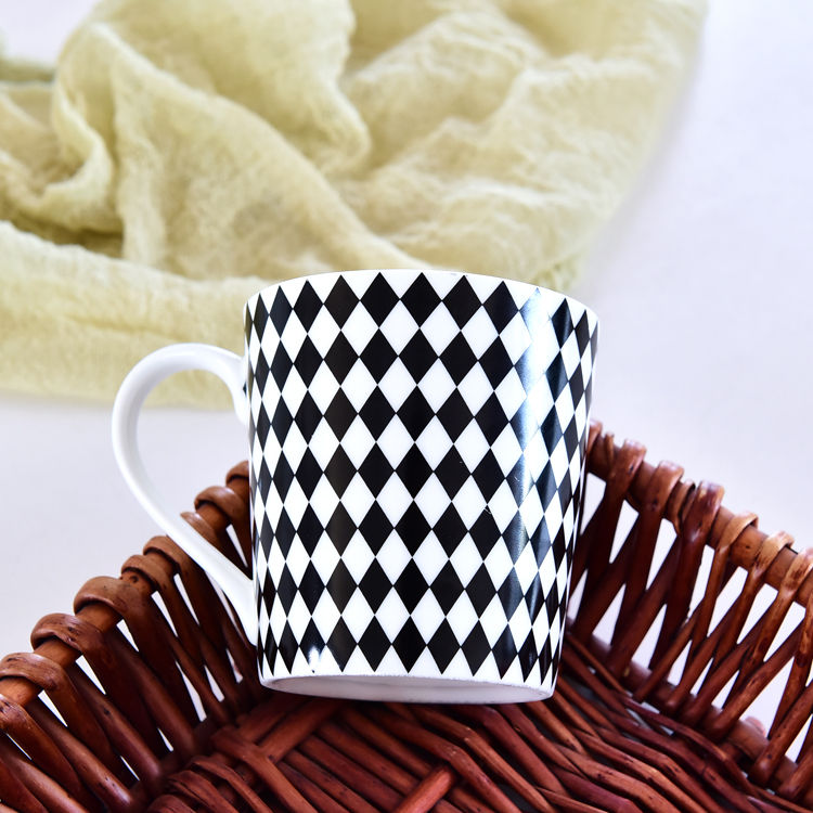 Grid Bone China Mug
