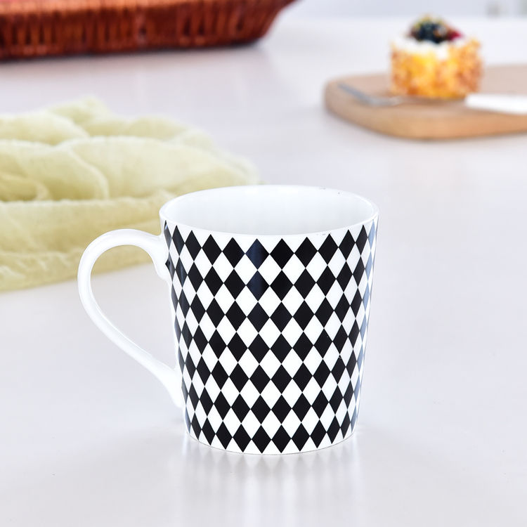 Grid Bone China Mug