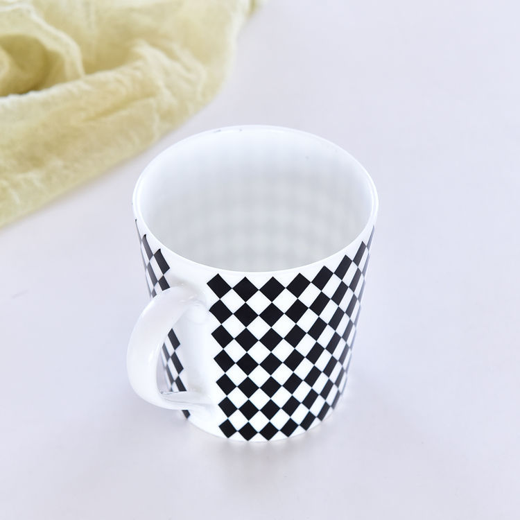 Grid Bone China Mug