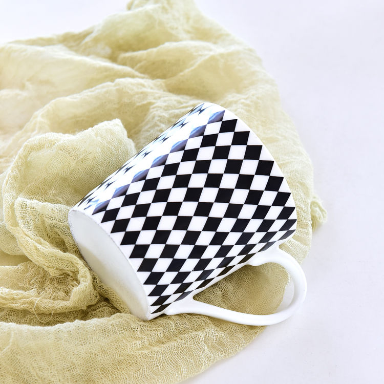 Grid Bone China Mug