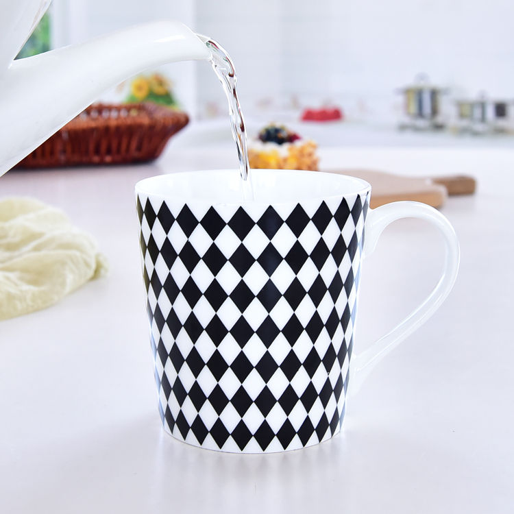 Grid Bone China Mug