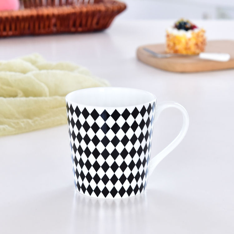 Grid Bone China Mug
