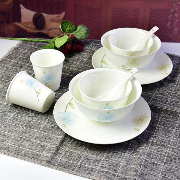 Home Use 10-piece Porcelain Bowl Plate and Spoon for Two Persons