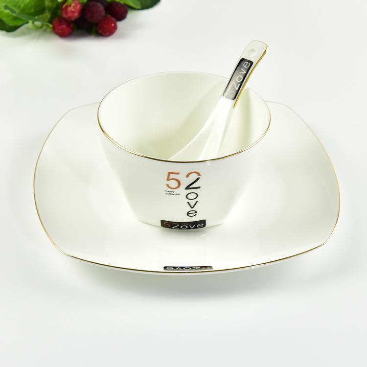I Love U Porcelain Dinnerware for Two Persons