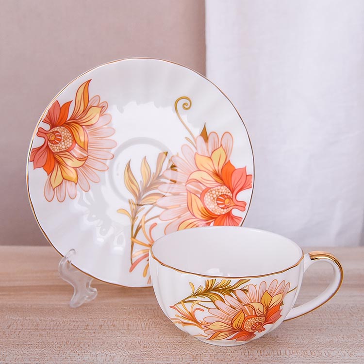 Marigold Pumpkin Porcelain Cup and Saucer