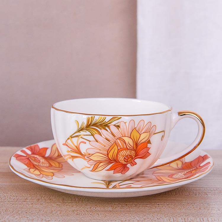 Marigold Pumpkin Porcelain Cup and Saucer