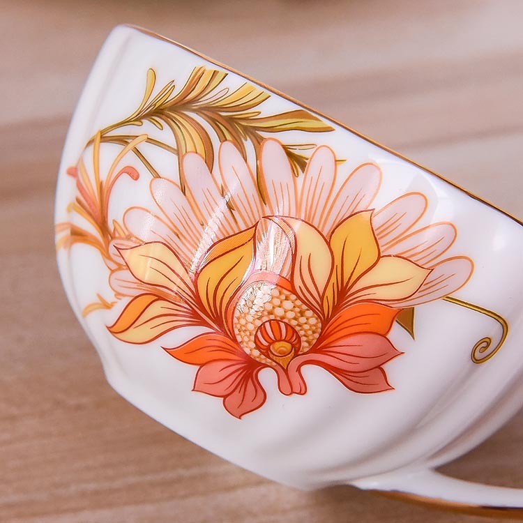 Marigold Pumpkin Porcelain Cup and Saucer