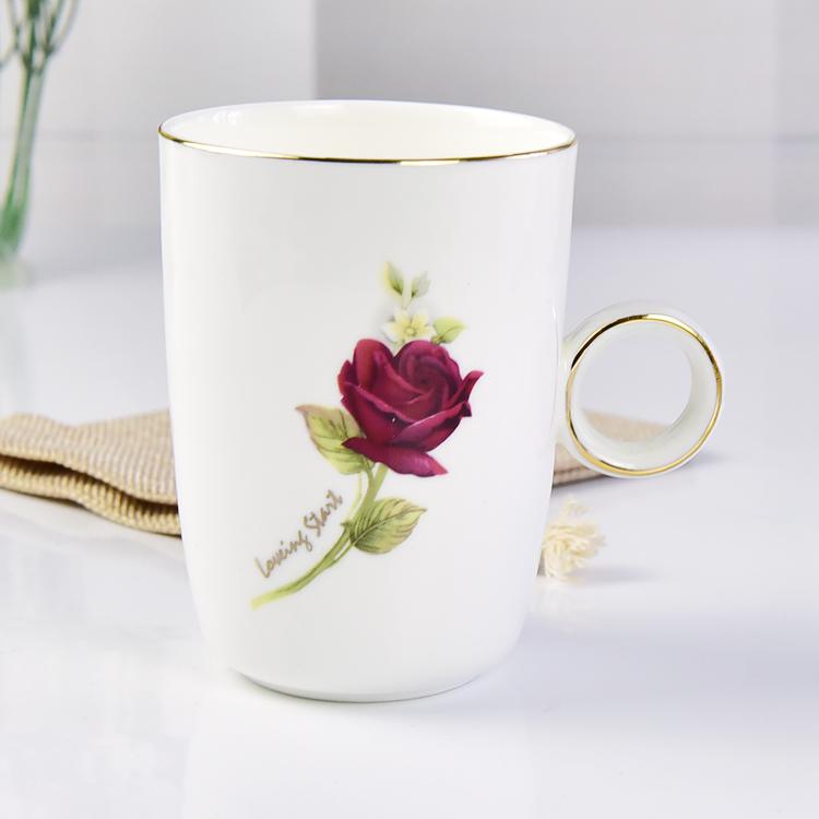 Morning Rose Diamond Porcelain Cup