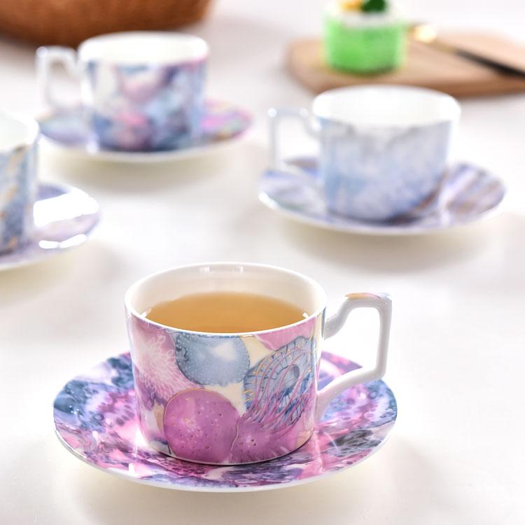 Ocean Series Bone China Coffee Cup and Saucer