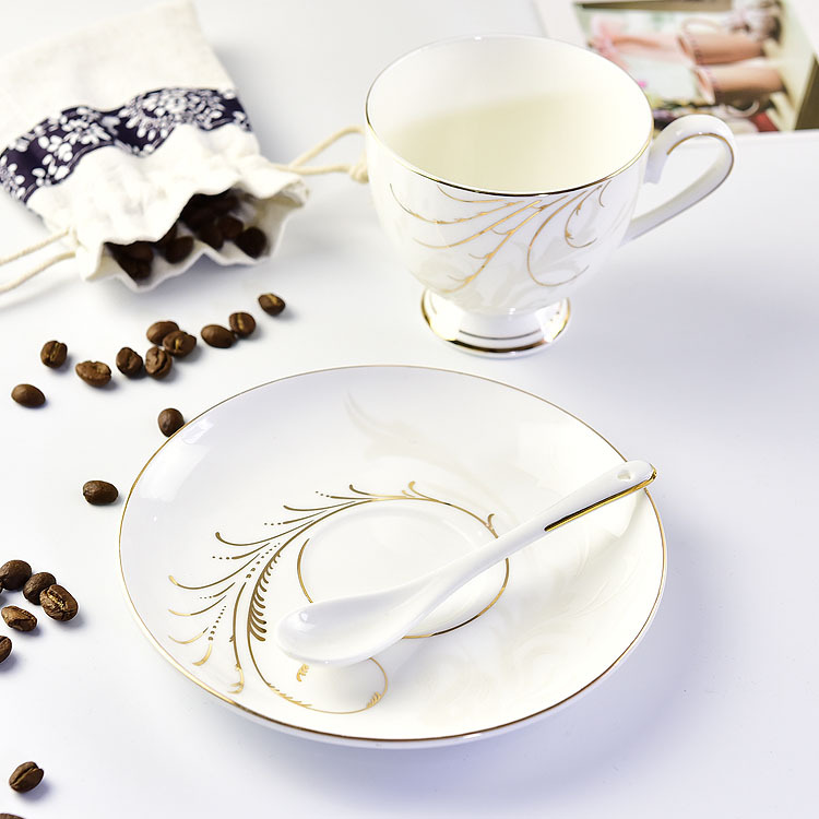 Phoenix Dance Bone China Coffee Cup and Saucer