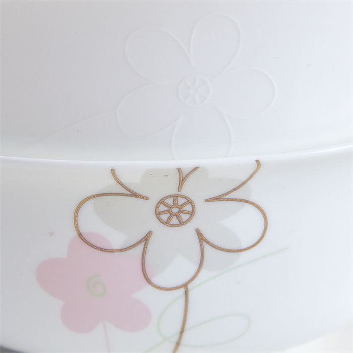 Pink Dai Bone China Golden Bell-shaped Bowl