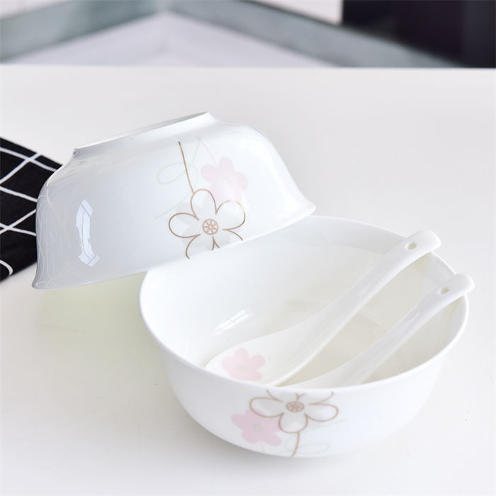 Pink Dai Bone China Golden Bell-shaped Bowl