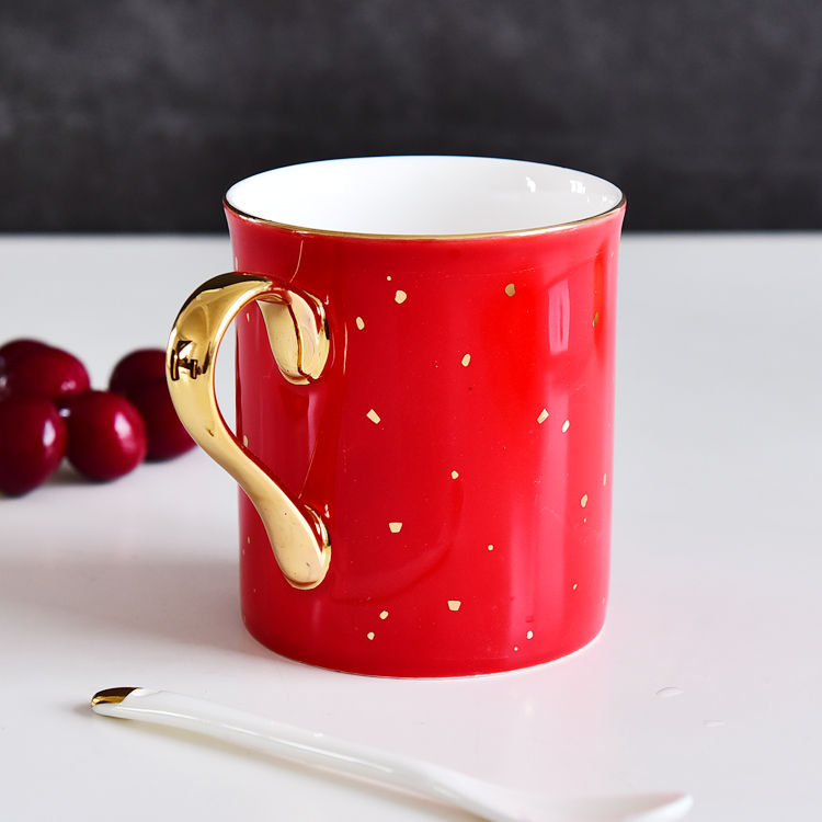 Red Glazed Bone China Mug