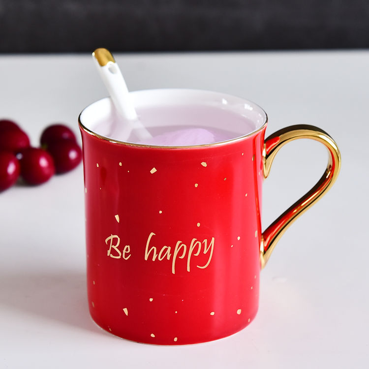 Red Glazed Bone China Mug