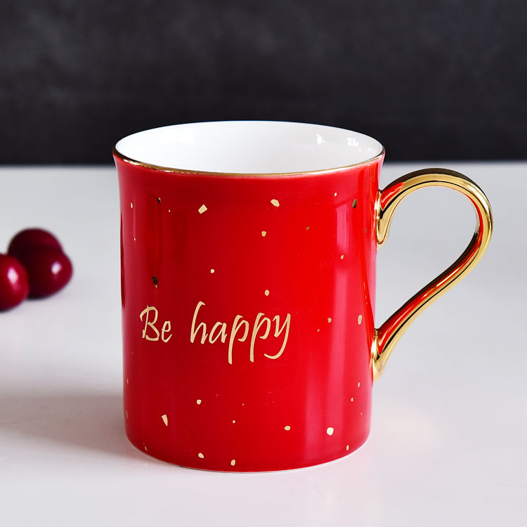 Red Glazed Bone China Mug