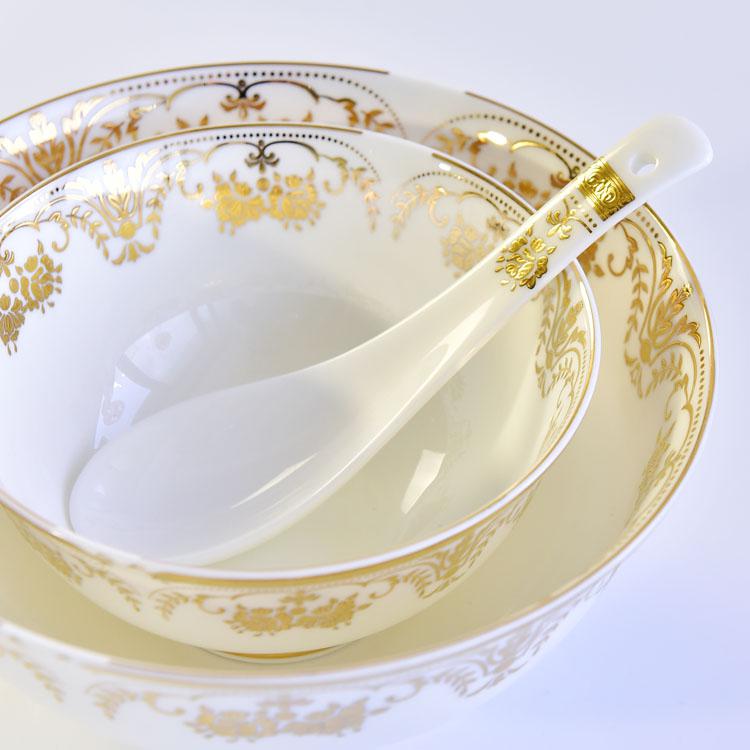 Relief Golden Porcelain Dinnerware Present Suit