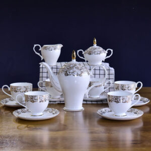 Wholesale Customizable 15-piece Lady Bone China Coffee Set