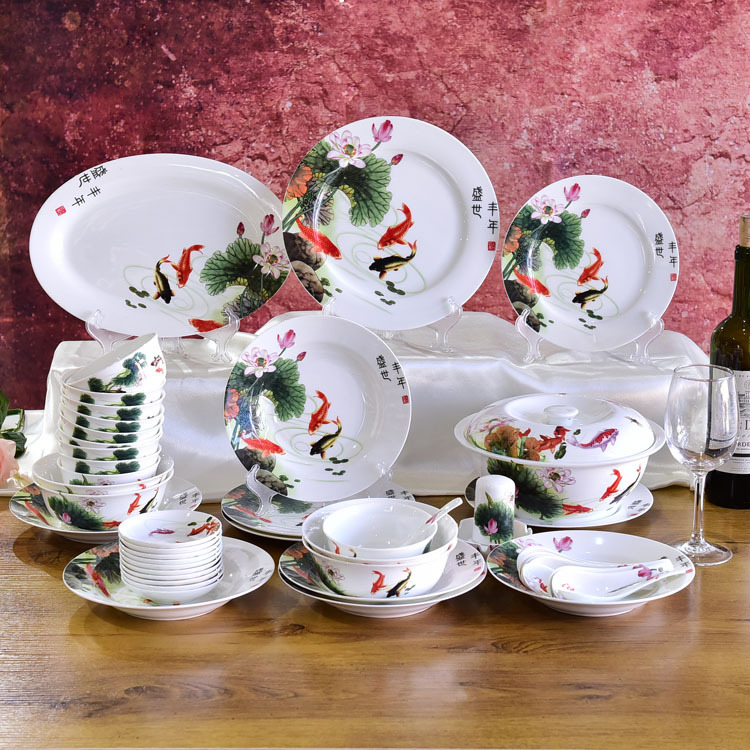 Wholesale Customizable 50-piece Porcelain Dinnerware