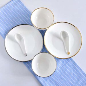 Wholesale Customizable Golden Rimmed Porcelain Dinnerware