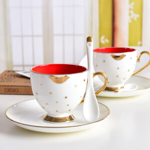 Wholesale Customizable Tangshan Factory Bone China Coffee Cup and Saucer