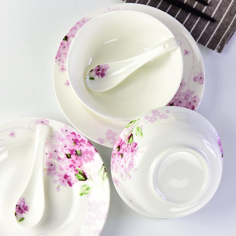 Wholesale Customizable Violet Porcelain Dinnerware for Two Persons