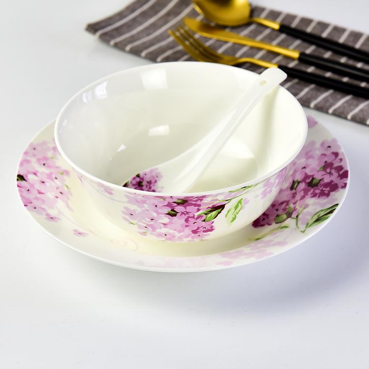 Wholesale Customizable Violet Porcelain Dinnerware for Two Persons