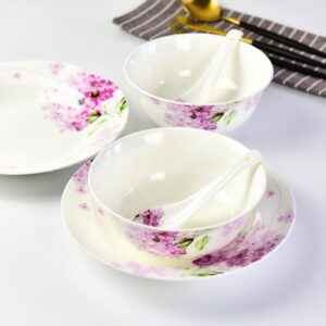 Wholesale Customizable Violet Porcelain Dinnerware for Two Persons