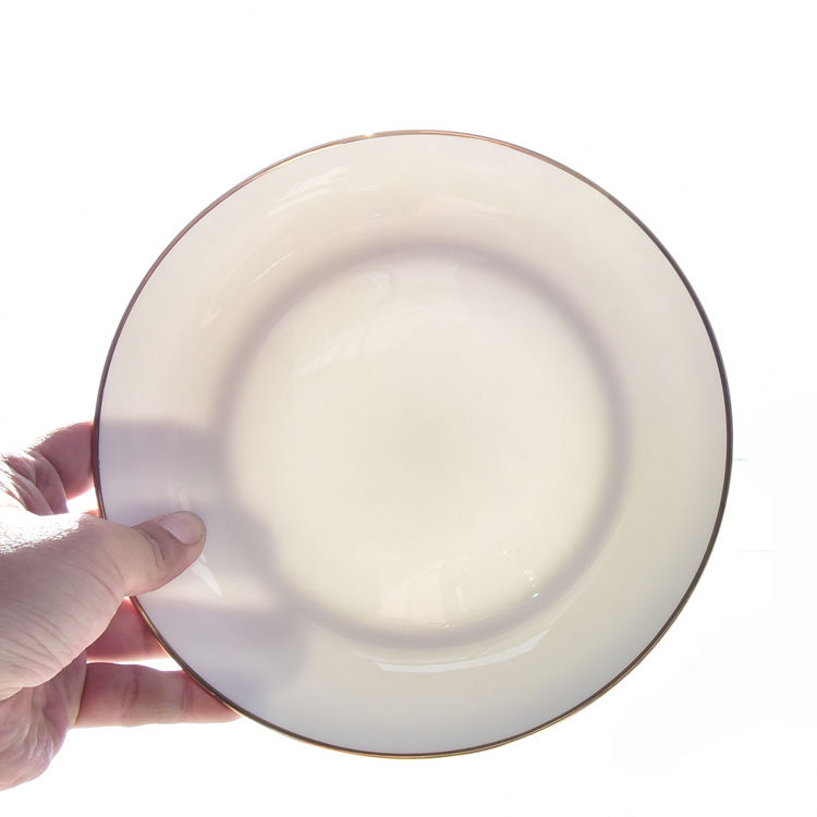 Wide Golden Rimmed Single Porcelain Dinnerware