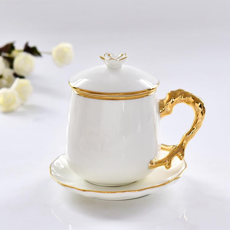 Beautiful Branches Porcelain Tea Strainer Covered Cup