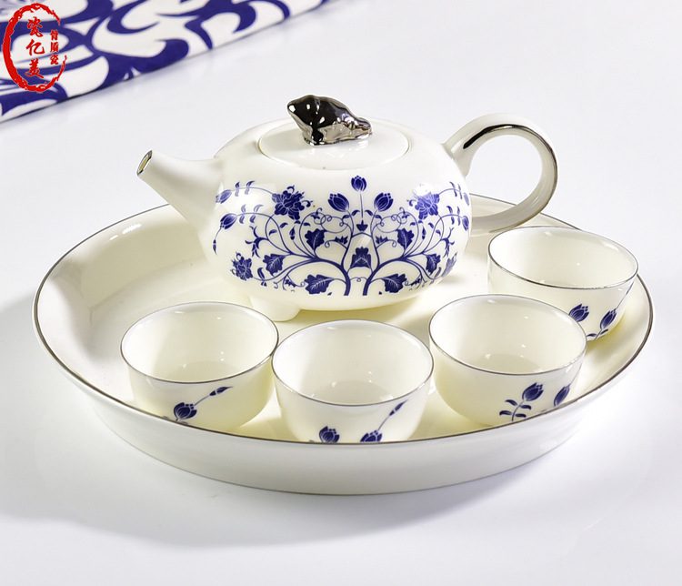 Blue and White Porcelain Tea Set