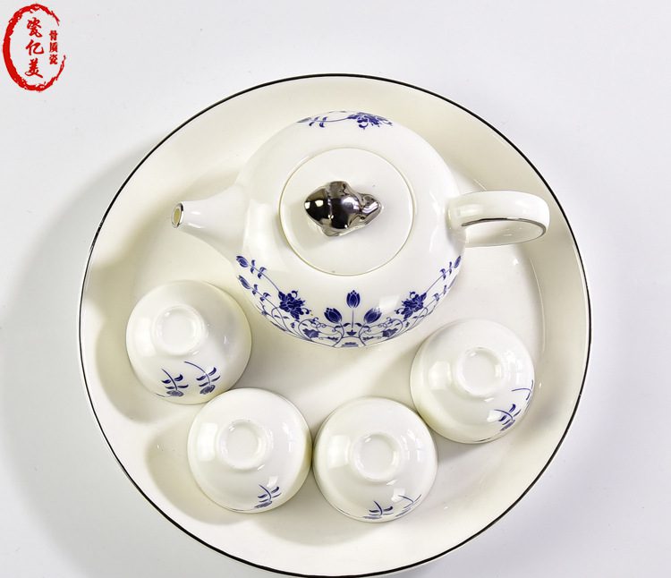 Blue and White Porcelain Tea Set