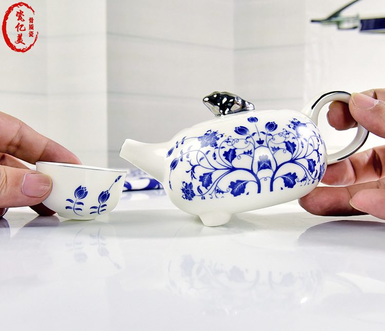Blue and White Porcelain Tea Set