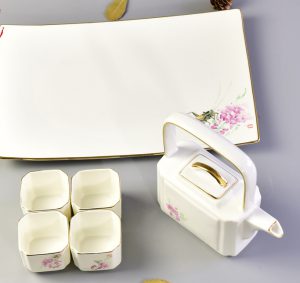 Creative Hand-drawing Porcelain Teaware with Tea Tray