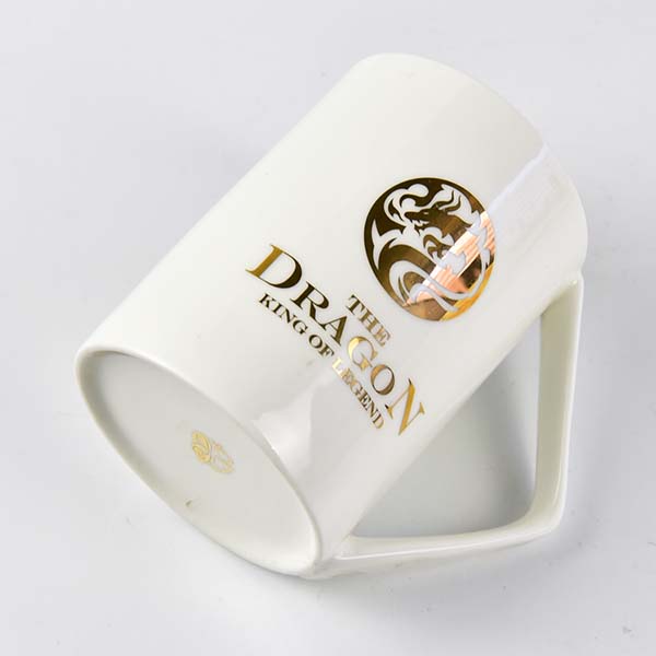 Customizable Bone China Corner Handle Cup Porcelain Advertising Cup