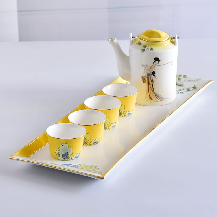 Hand-drawing Home Use Porcelain Tea Set