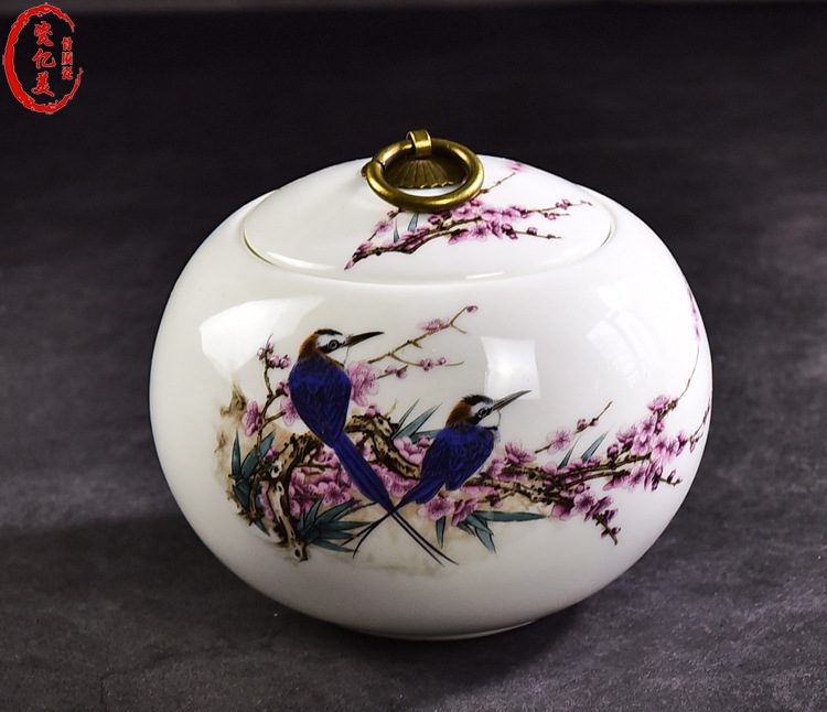 High Capacity Ball-shaped Porcelain Tea Caddy