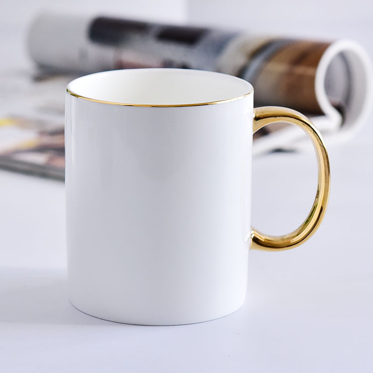C Handle Gild Porcelain Mug