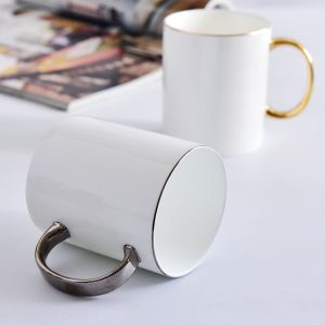 C Handle Gild Porcelain Mug